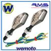 RMS Coppia Frecce Luce Led Nere Lente Trasparente RMS Indicatori Universali per Moto