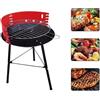BBQ BARBECUE TONDO A CARBONELLA 33CM CON GRIGLIA REGOLABILE TRE POSIZIONI BBQ