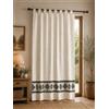 Batik Tenda giglio - 100% Cotone - jacquard Tenda - 1 pannello da 140x270 cm Tenda - Linea Giglio - NERO