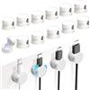 Yuqilin 16 Pezzi Cable Management Ruotabile a 360° Cable Organizer Diametro 7 MM Fermacavi Adesivi Magnetico Organizzatore Cavi Autoadesivo Organizer Cavi Scrivania per Camera Letto Studio (Bianco)