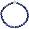 Bling Jewelry Collana girocollo semplice classica occidentale in gioielli con perline rotonde in lapislazzuli blu scuro da 10MM per donne con chiusura placcata in argento da 15 pollici.