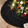 Lanpn Tappeto Sotto Albero di Natale Copribase Albero 90cm, Grande Copertura Base Tappetino Copri Base Piede Gonna per la Decorazioni per interni per feste invernali in casa (Nero)