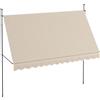 Outsunny Tendalino autoportante manuale avvolgibile 3,5L x 1,2l x 2,1-3H m inclinazione regolabile metallo alluminio poliestere sabbia