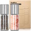 WallEgo Mini Macina Sale Pepe Macinasale Nucleo ceramico regolabile macinapepe, Macinatore per spezie manuale Set di 2 pezzi [Senza contenuto di spezie]