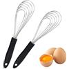 XCWTBL Frusta Da Cucina in Acciaio Inox 2Pezzi Mini Frusta Da Cucina Frusta Cucina a Anti-aderente27 Cm Frusta a Mano in Acciaio Inossidabile,frusta Manuale Per Cottura