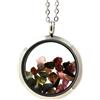 A Bijoux Pietre E Minéraux. Collana Tormalina Grezzo Multicolore. Modello Medaglione 25 M