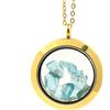 A Bijoux Pietre E Minerali. Collana Apatite Paraiba Grezza. Modello Medaglione 25 Mm.