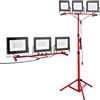 VEVOR Lampada da Lavoro a LED con Treppiede, 15000 Lumen, Lampada da Campeggio Portatile a Tre Teste con Interruttore Individuale, Cavo di Alimentazione da 3,3 m, Impermeabile IP65