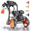 VEVOR Idropulitrice ad Alta Pressione a Benzina, Pompa in Alluminio di Alta Qualità con Spray a Spruzzo e Lancia, Set di 4 Ugelli, Idropulitrice a Basso Profilo per Auto, Recinzioni, Vialetti, Case