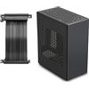 JOYJOM Custodia mini ITX in alluminio con riser PCIe, custodia JOYJOM Mini PC, custodia per PC SFF, custodia per PC con fattore di forma ridotto TX supporta scheda grafica GPU (nero)