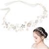 LIUYIDM Coroncina Comunione Bambina Fascia per Capelli Coroncina Fiori Bambina Anello Dorato Coroncina Comunione, Utilizzato Come Accessorio per Capelli da Sposa, Fiori Fatti a Mano, Ecc