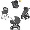Inglesina - Trio Aptica 2025 Con Seggiolino Auto Darwin Isize, Velvet Grey - telaio Palladio Black 2024