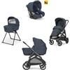 Inglesina - Trio Aptica 2025 Con Seggiolino Auto Darwin Isize, Resort Blue - telaio Litio Black 2024
