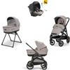 Inglesina - Trio Aptica XT Con Seggiolino Auto Darwin Recline, Tundra Beige con telaio Total Black 2024