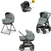Inglesina - Trio Aptica XT Con Seggiolino Auto Darwin Recline, Igloo Grey con telaio Total Black 2024