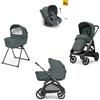 Inglesina - Trio Aptica 2025 Con Seggiolino Auto Darwin Recline, Emerald Green con telaio Litio Black 2024