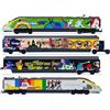 HORNBY TGV EUROSTAR LIVREA BEATLES YELLOW SUBMARINE set 4 elementi