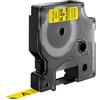 Dymo d1 - standard etichette - nero su giallo - 9mm x 7m