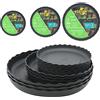 ECOESPTI 12 piattini per piante, vassoio per piante in plastica resistente, sottovaso rotondo nero, vassoio antigoccia per interni ed esterni da giardino