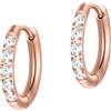 day berlin day.berlin orecchini a cerchio piccoli Stone da donna placcati oro rosa 18k, 15mm x 2mm con zirconi, acciaio inox 316L, senza nichel e resistenti all'acqua