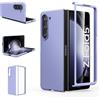Foluu Custodia sottile per Samsung Galaxy Z Fold 5, con pellicola protettiva frontale integrata, cover protettiva ultra sottile opaca in PC per Samsung Galaxy Z Fold5 5G 2023 (viola)