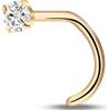 NovaNavel Piercing naso punto luce bianco in oro