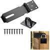 Rakiuty Chiavistello Porta per Lucchetto,Serratura Porta Chiavistello Nero,Lucchetto con Chiusura a Viti,Chiusura Hasp in Acciaio Inox,Hasp Porta Pesante in Acciaio Inox per Lucchetto