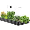 VEVOR Aiuola Rialzata in Metallo per Giardino Balcone 2400 x 1200 x 290 mm, Design a Fondo Aperto, Grande Aiuola Rialzata per Coltivare Verdure, Fiori, Erbe Aromatiche e Piante Grasse, Grigio Scuro