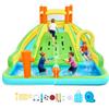 VEVOR Castello Gonfiabile Parco Acquatico per Bambini 405 x 347 x 255 cm da Esterno, Castello Gonfiabile con 2 Scivoli Parete da Arrampicata Capienza 3-4 Bambini da 3-8 Anni Gioco d'Acqua