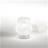 Perenz Srl Lampada da Tavolo in Vetro Bianco Sfumato e Base Cromo 1xe27 Arnia Perenz