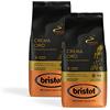 Bristot, Caffè in Grani CREMA ORO - Totale 1 kg - Miscela in Chicchi dall'Aroma Intenso, Gusto Dolce con Note di Spezie, Caramello, Sandalo - Set da 2 Confezioni da 500g