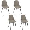 HOME DECO FACTORY, HD0286, Set di 4 sedie Cotele Scott Tortora, Morbidezza, Mobili, Seduta, Tavolo Poltrona, 54 x 85 x 45 cm, Altezza seduta 48 cm, Tortora