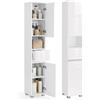 VASAGLE Mobile da Bagno, Mobiletto Portaoggetti, Alto, con Cassetto, Ripiani Regolabili, Scomparti, 30 x 30 x 170 cm, Bianco Nuvola BBC560P31