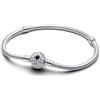 PANDORA Moments 593584C01-17 - Braccialetto a maglie di serpente con chiusura a stella polare, in argento Sterling con zirconi, 17 cm, 17 cm, Argento sterling, Zirconia cubica