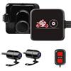 VSYSTO Dash Cam Moto, Fotocamera per Moto Obiettivo Grandangolare 130°, Impermeabile Doppia Anteriore e Posteriore 1080P Videocamera con WiFi, Visione Notturna, Sensore G, Registrazione in loop