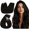 Ugeat Extension Capelli Veri Microring Castano 35 cm 50g Extension Microring Capelli Veri Remy Lisci Marroni Scuro Micro Ring Capelli Umani Reali 50ciocche 2