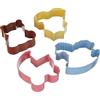 Wilton Cookie Cutter Baby Theme, 4 Pezzi: Formine Biscotti Bebè Neonato, Stampini di Metallo: Pagliaccetto, Carrozzina, Cavallo a Dondolo e Orsetto, DIY - Set/4