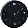 TFA Dostmann Orologio da parete analogico, 60.3056.01, movimento sweep a basso rumore, orologio al quarzo, coperchio in vetro, nero