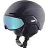 ALPINA ORO QV MIPS - Casco da sci regolabile individualmente, con fodera removibile, particolarmente assorbente agli urti, ideale per adulti - black matt (ice-blue) - 55-59 cm