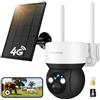 WOLFANG Telecamera Esterno 4G con SIM, Telecamera Senza WiFi, Pannello Solare, 2K HD, Visione Notturna con Faro, Audio Bidirezionale, PIR, Registrazione Locale, Scheda microSD 32 GB