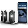Arlo Essential 3 Telecamera WiFi Esterno Senza Fili, HD, Telecamera WiFi Interno, Sirena Allarme Casa, Sensore Di Movimento, Visione Notturna A Colori, Prova Inclusa Secure, 3 Telecamere, Bianche