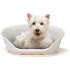 Ferplast Cuccia per Cani e Gatti Cuccia per Cani taglia piccola 100% plastica riciclata Cuccia per Cani lavabile traspirante e antiscivolo Siesta Deluxe, 54 x 35 x h 21,5 CM, Bianco