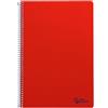 Liderpapel Quaderno a spirale leiderpapel a4 smart copertina morbida 80h 75gr a righe orizzontali con margine colore rosso