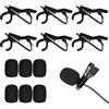 Rakiuty Lavalier Copri Microfono Schiuma Clip, 6 Spugne Antivento, Nero