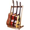 HilerPunk Supporto per chitarra,supporto per chitarra multiplo in legno,Hilerpunk,supporto da pavimento per chitarra con slot per plettri in feltro e pali in legno schiuma regolabili