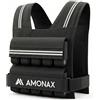 Amonax Giubbotto Zavorrato 10kg / 20kg / 30kg, Gilet Zavorrato Regolabile con Elementi Riflettenti per Uomo e Donna, per Allenamento Fitness, Camminata e Aumento della Massa Muscolare