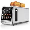 Keenstone Tostapane 4 fette, LED Display Touch screen e funzione memoria, timer, scongelamento e riscaldamento, tostapane in acciaio inox con 6 livelli di doratura, 5 programmi per il pane