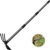 DAKEPOLE Zappa doppia da giardino, Zappetta da Giardino con Manico da 114 cm, Zappetta da Giardino con Tridente per Dissodare e Diserbare, Coltivatore Manuale da Giardino