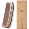 EQLEF Pettine per capelli in legno di mogano a due lati, 17,5 cm (tipo 2)