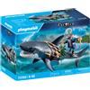 Playmobil pirates 71793 pirata e squalo gigante - 4+ anni